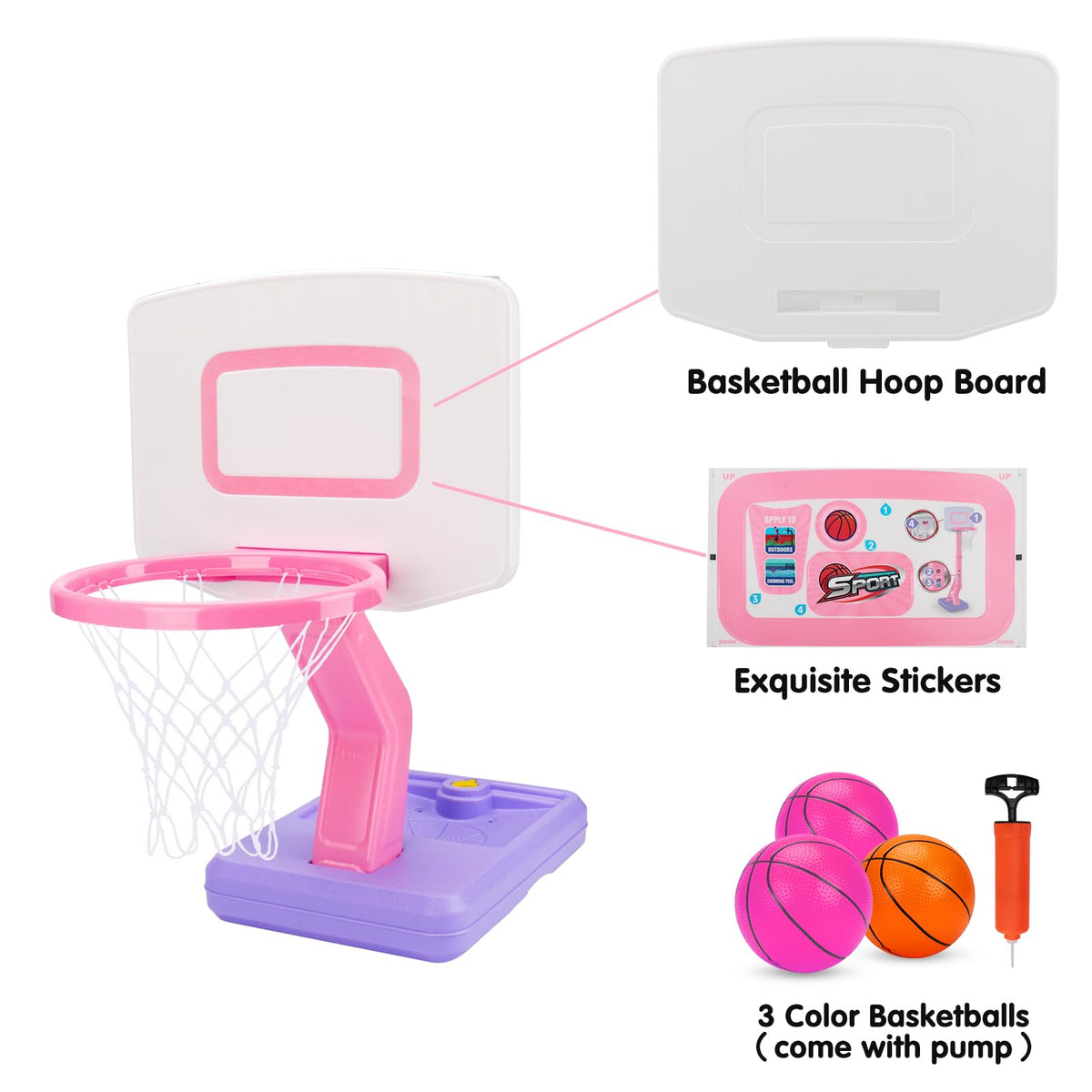 Basytodio pink hoop uses non-toxic, durable materials for toddlers.