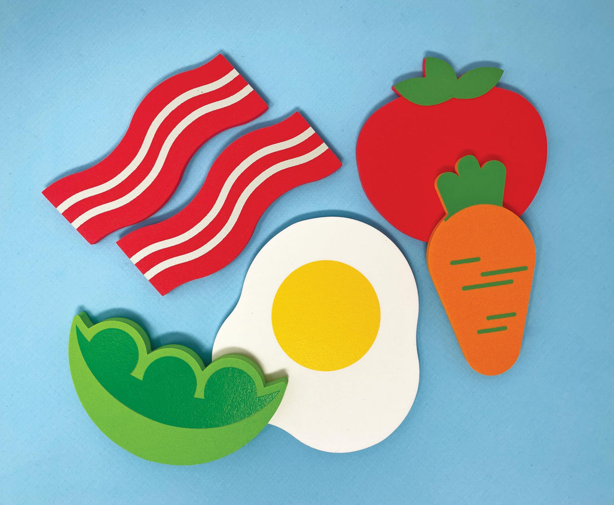 BathBlocks Floating Cookset with bubbles inspires imaginative bathtime cooking fun.