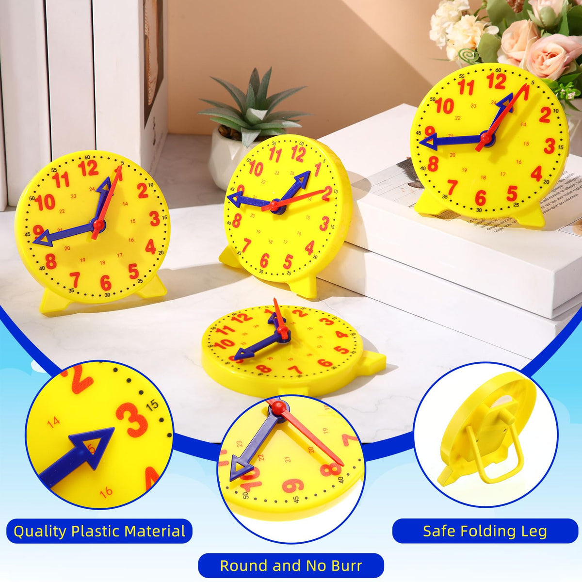 Batiyeer 4-inch teaching clock for kids supports hands-on lessons.