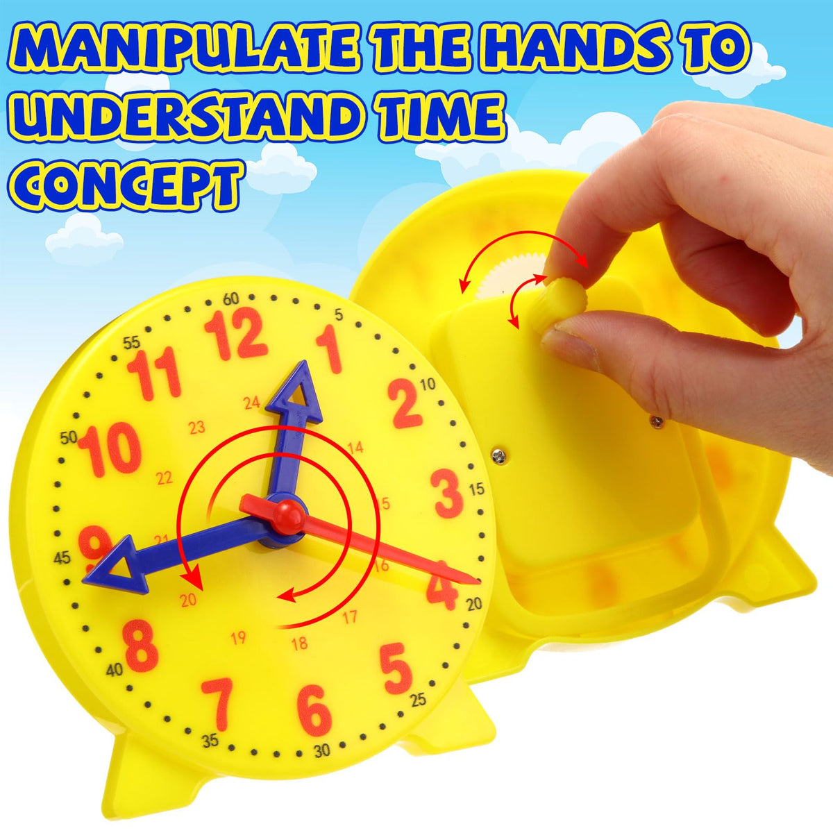 Batiyeer classroom demonstration clocks show large numbers and clear dots.