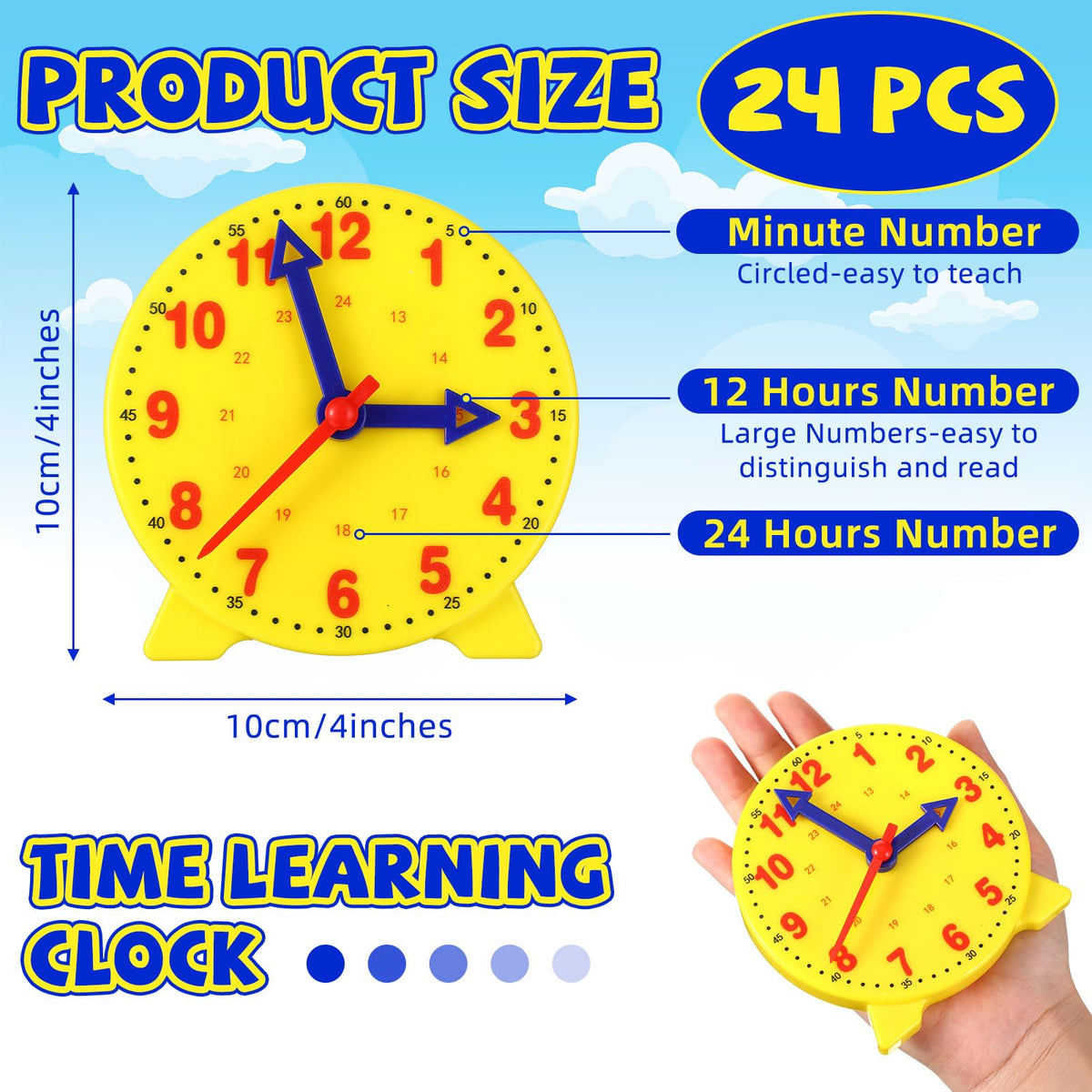 Batiyeer kids learn to tell time with a mini geared clock demo.