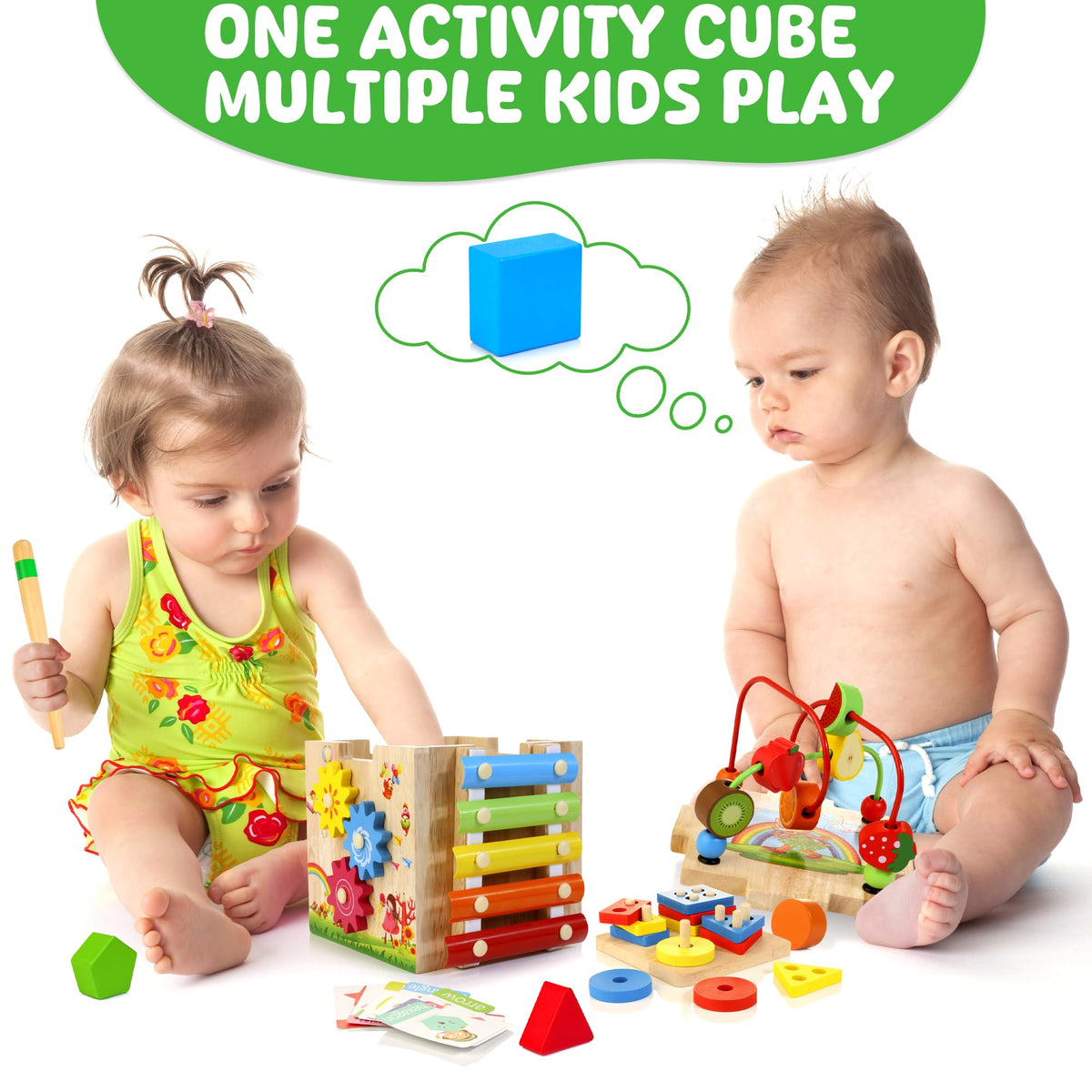 Batlofty Montessori learning clock and gears in motion for pattern recognition.