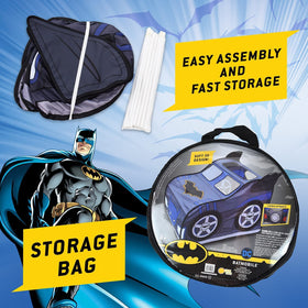 Batman Batmobile tent with rounded corners prioritizes safe, worry-free play.