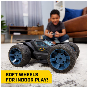 Batman Stunt Force Batmobile cockpit opens for action figure seating.