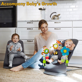 BATOHO adjustable-clamps securely attach to strollers, cribs, or bassinets.