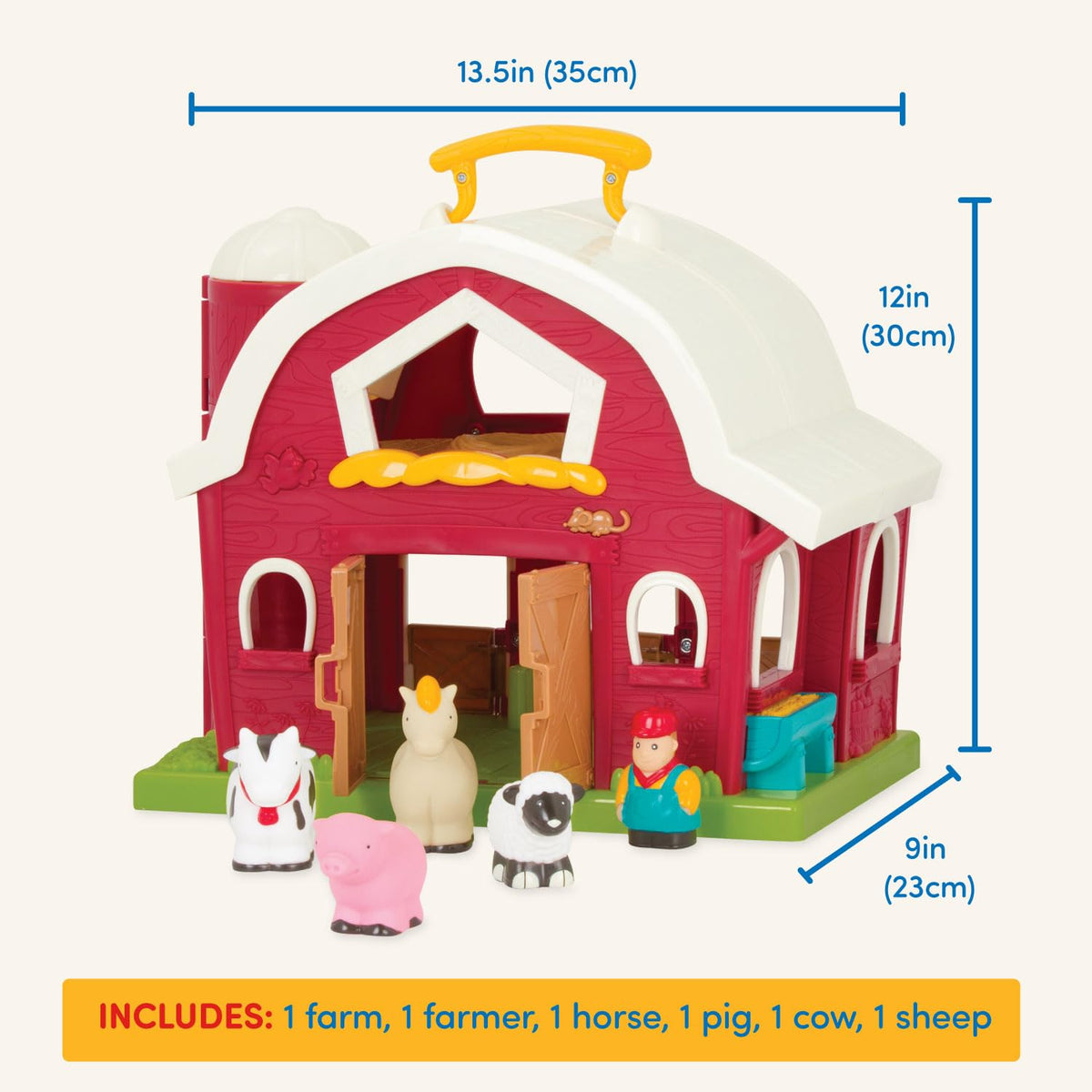 Battat Big Red Barn animal figures including horse cow sheep pig for imagination