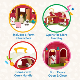 Battat Big Red Barn interior view showing detailed play space