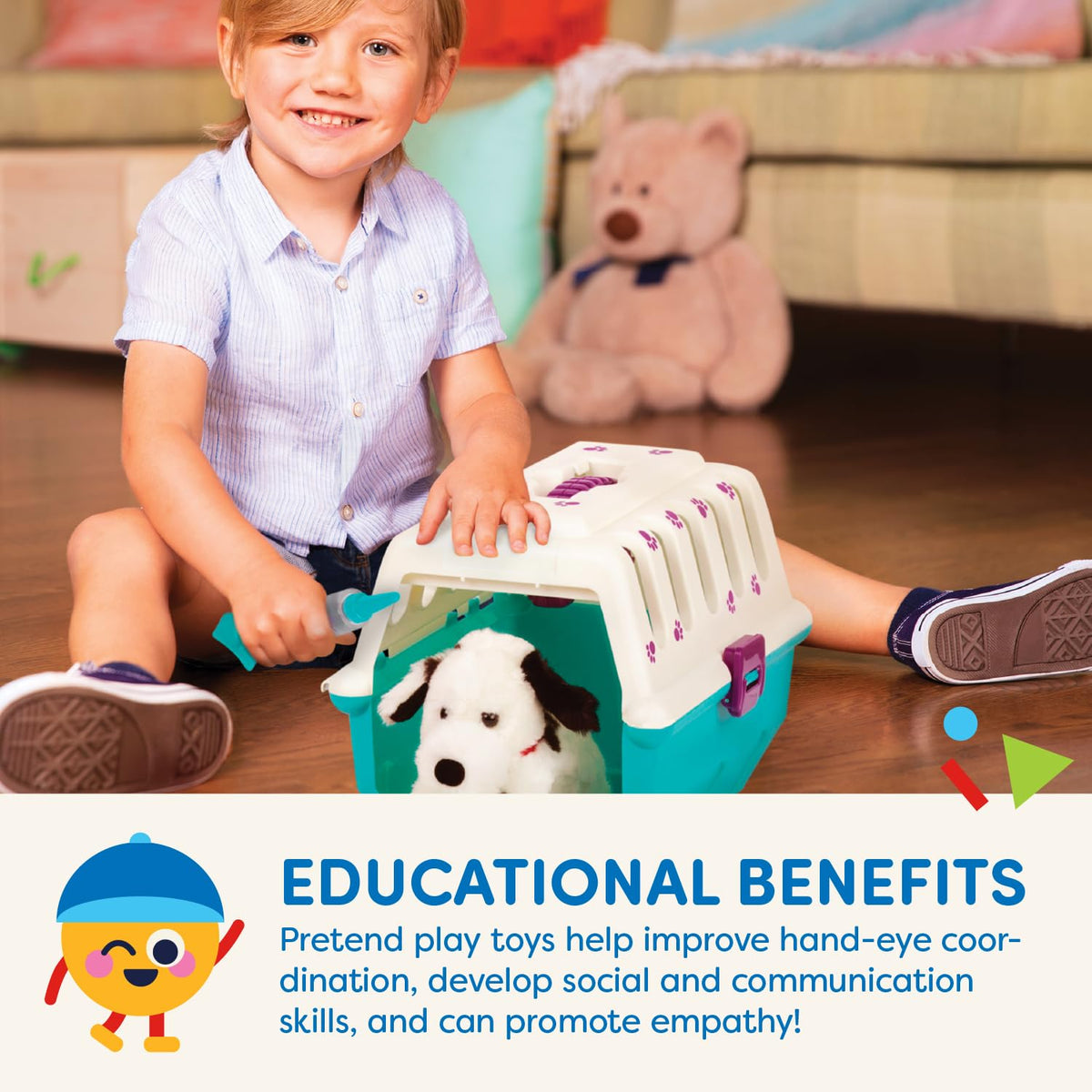 Battat dog brush fosters gentle grooming moments in pretend care