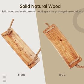 BATTIPAW wooden tree swing hanging indoors for versatile indoor-outdoor fun.