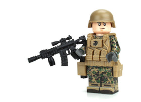 Battle Brick Marine Corps Infantry MARPAT woodland front view for authentic display.