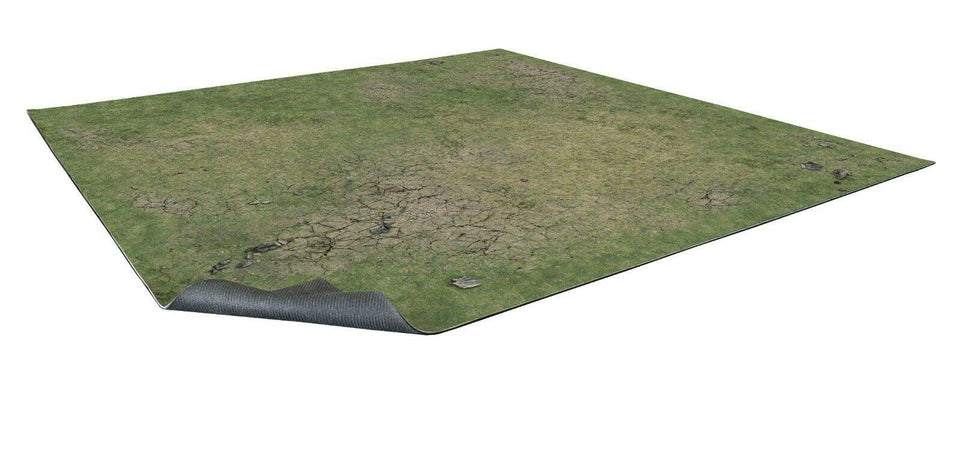 Battle Systems Gaming Mat Grassy Fields 3x3 laid flat for tactical battles.