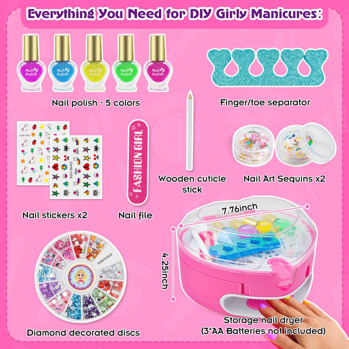 BATTOP gift for little fashionistas nail studio set