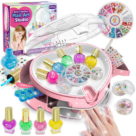 BATTOP Kids Nail Polish Set organizer-dryer keeps tools tidy for at-home manicures.