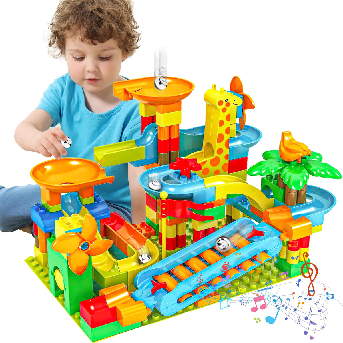 BATTOP Marble Run assembled track for creative building