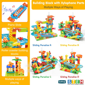 BATTOP Marble Run colorful pieces supporting imaginative design