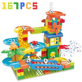 BATTOP Marble Run compatible with major brick brands
