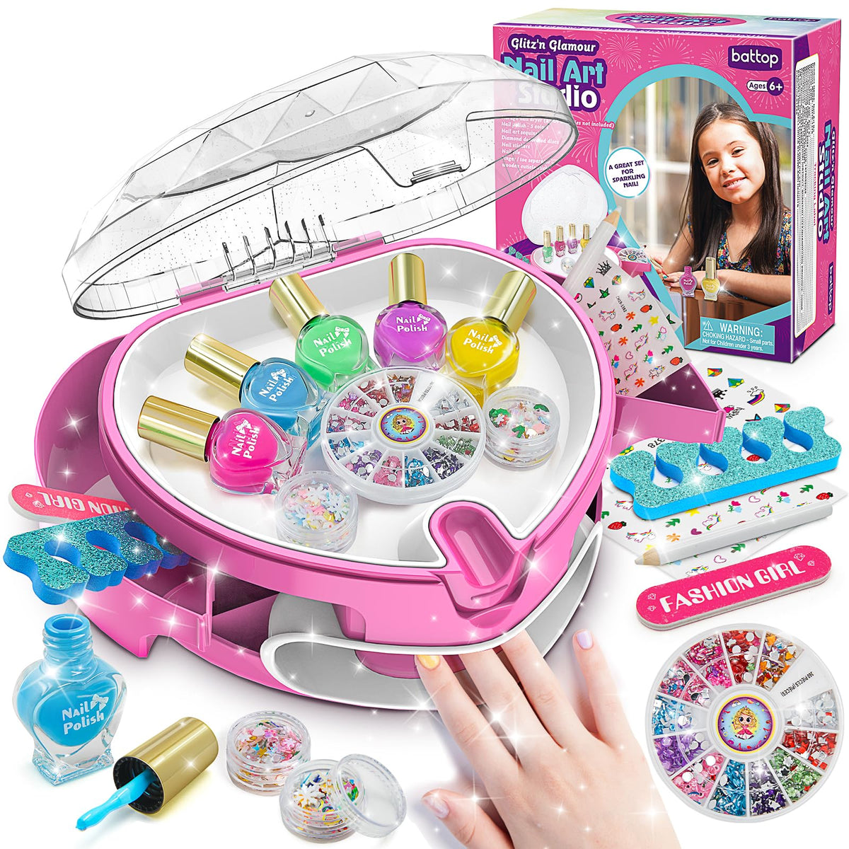 BATTOP party-ready nail art activity for girls