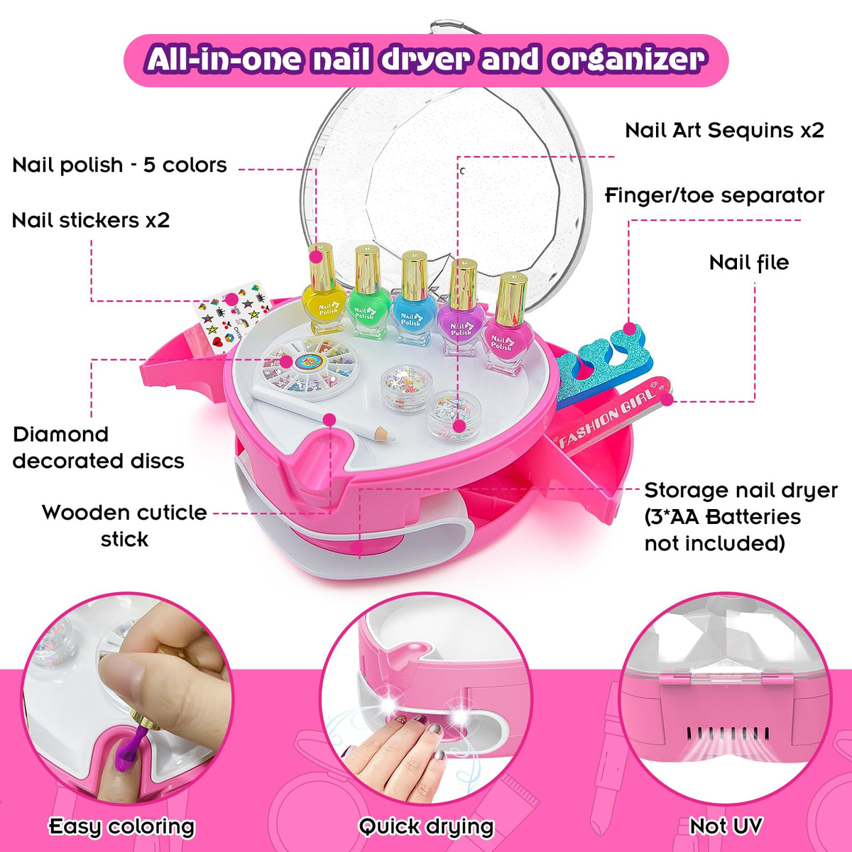 BATTOP water-based non-toxic polish offers bright color safely