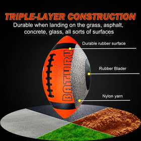 BATURU Glow Football image of complete package: ball, pump, manual