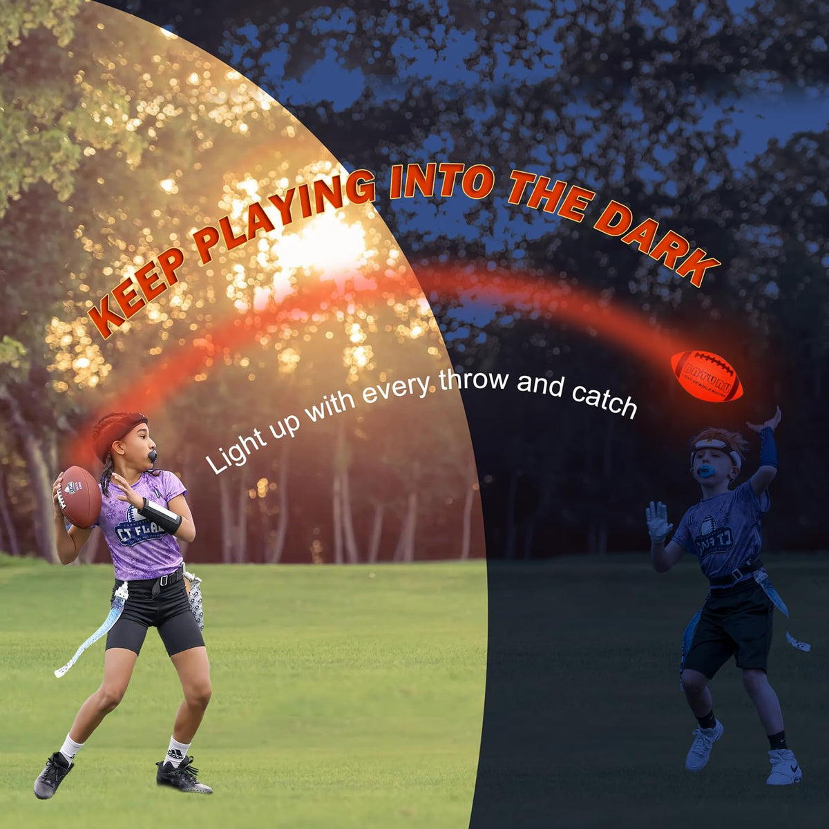 BATURU Glow Football showing impact-activated switch enabling on-demand glow