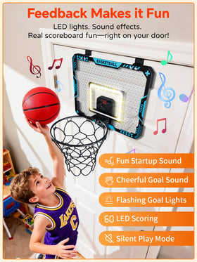 BATURU indoor hoop set includes 3 balls and a pump for ready play