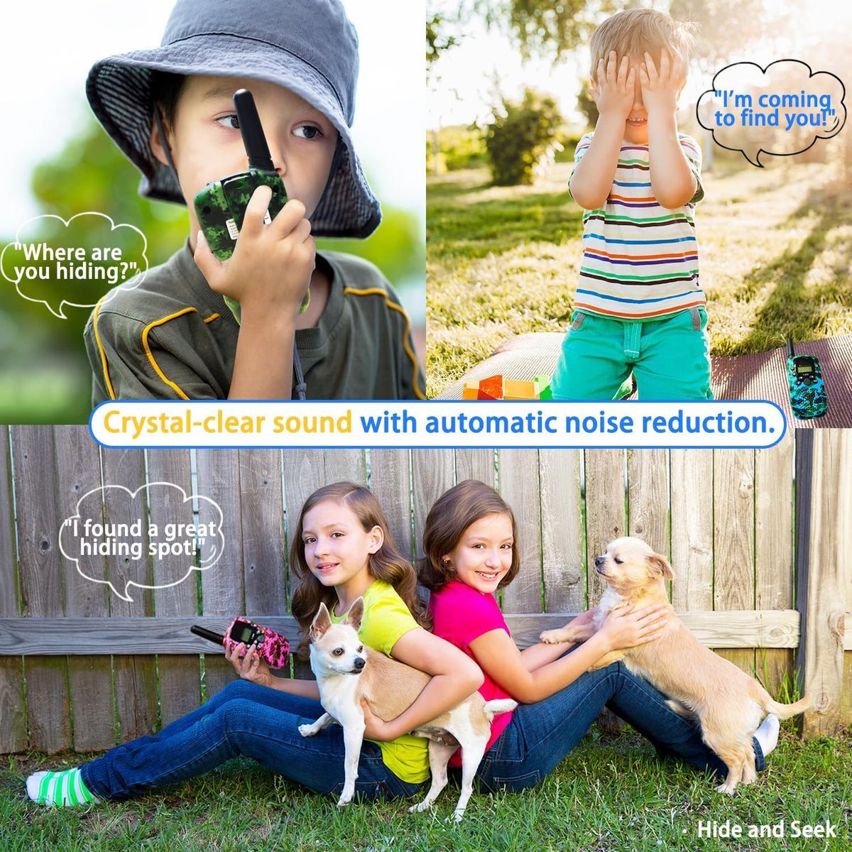 BATURU durable kid-proof walkie talkies endure rough outdoor play.