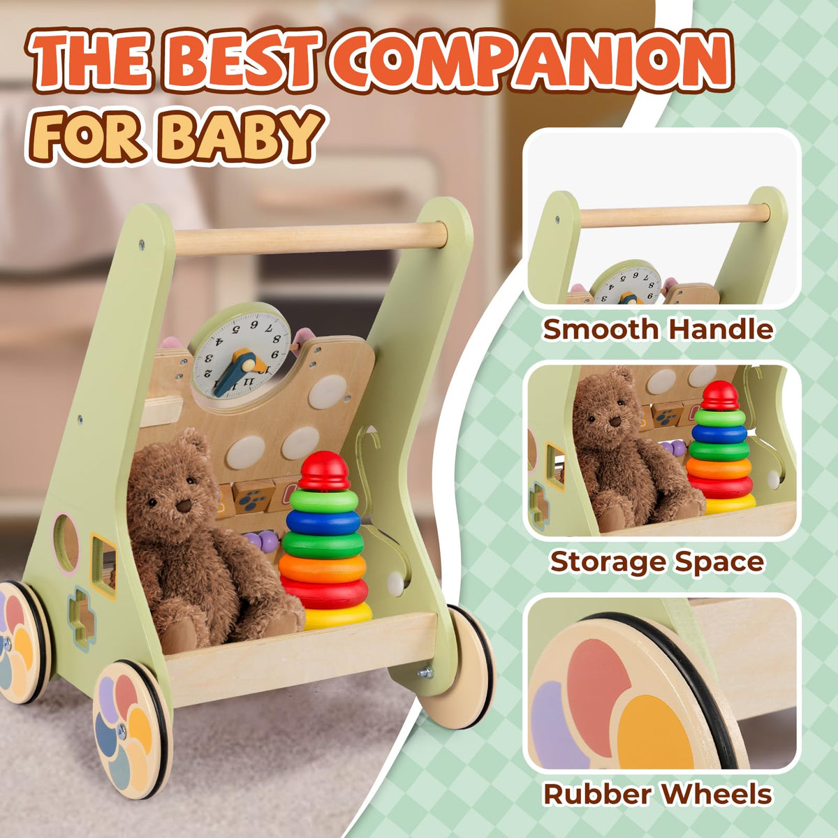 Bautia adjustable speed walker helps parents set safe pacing