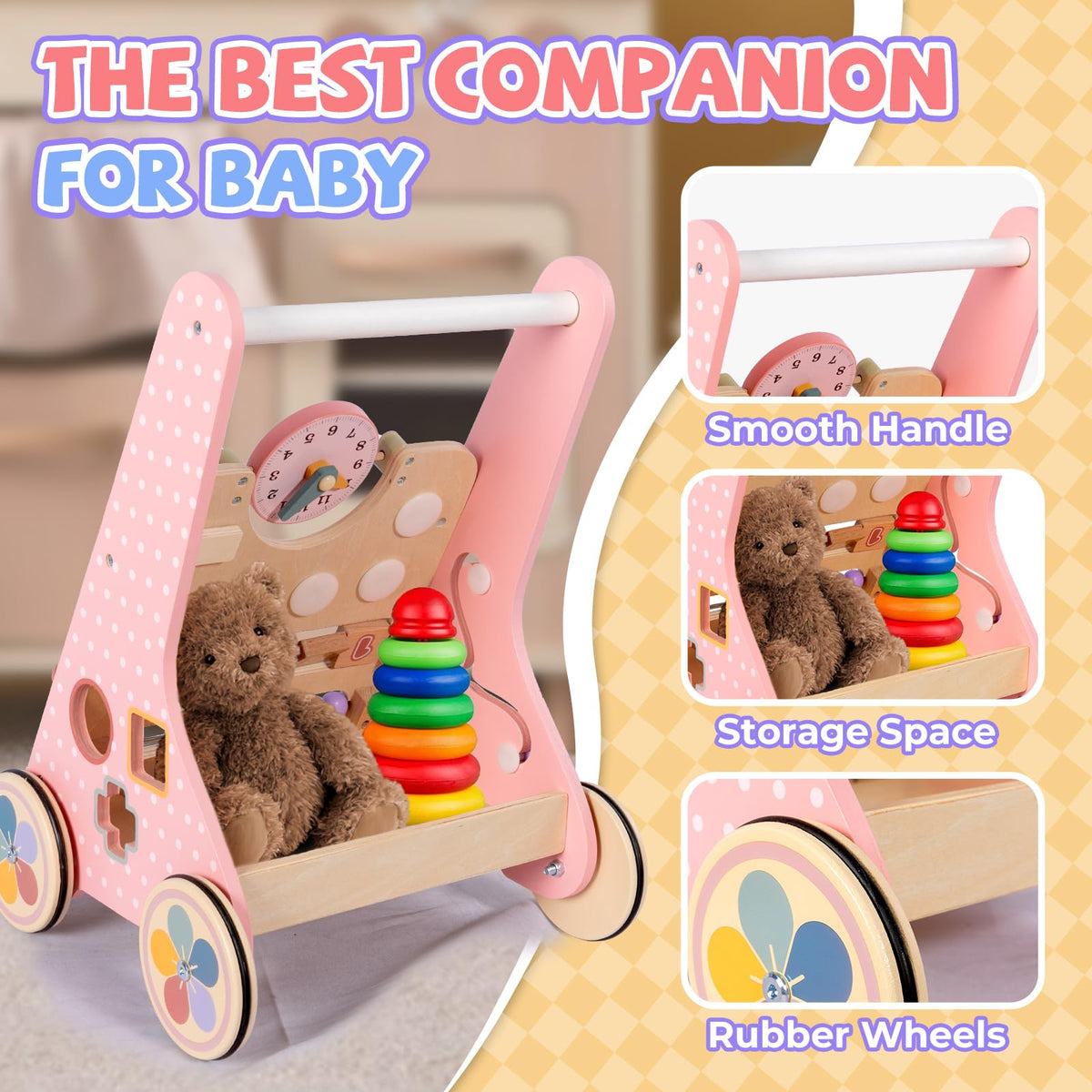 Bautia walker adjustable speed helps parents set a safe pace