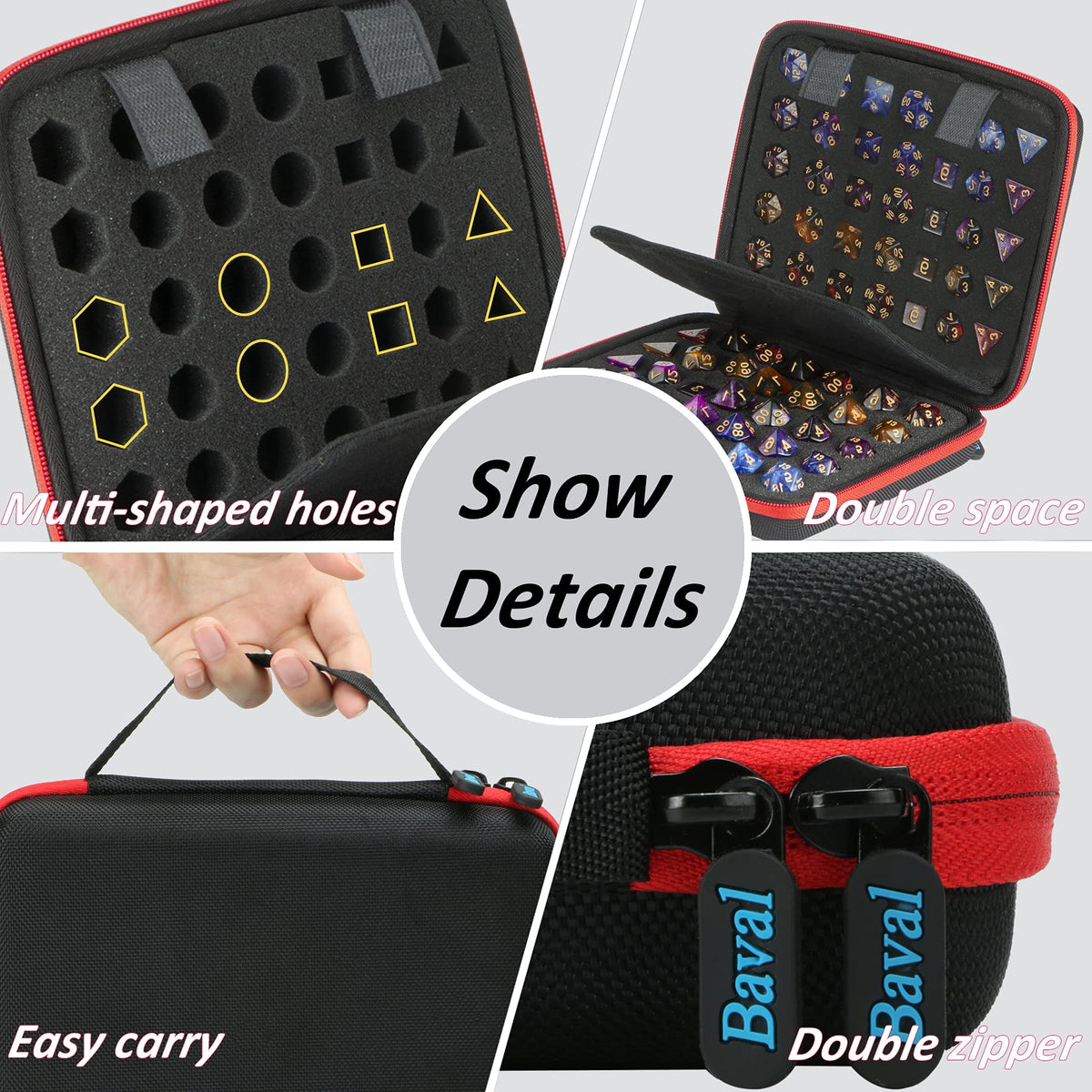 Baval DND Dice Case rugged EVA and nylon shell guards against bumps
