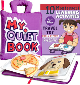 BAVY My Quiet Book on soft felt cover with travel activities for toddlers.