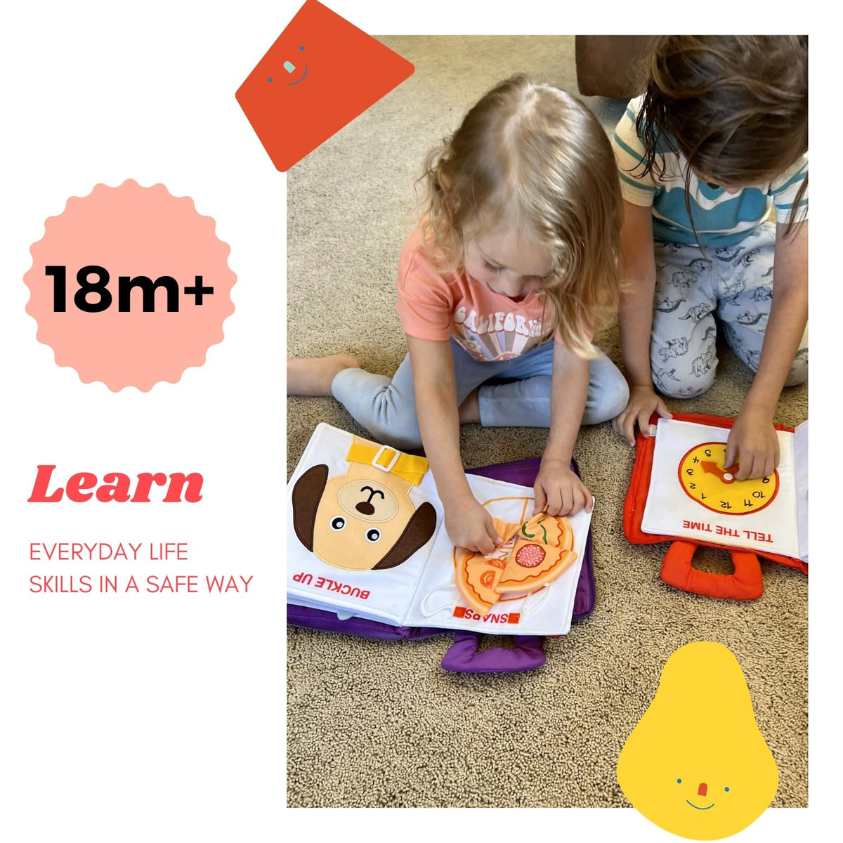 BAVY Quiet Book's soft felt pages offer gentle touch and tactile exploration.