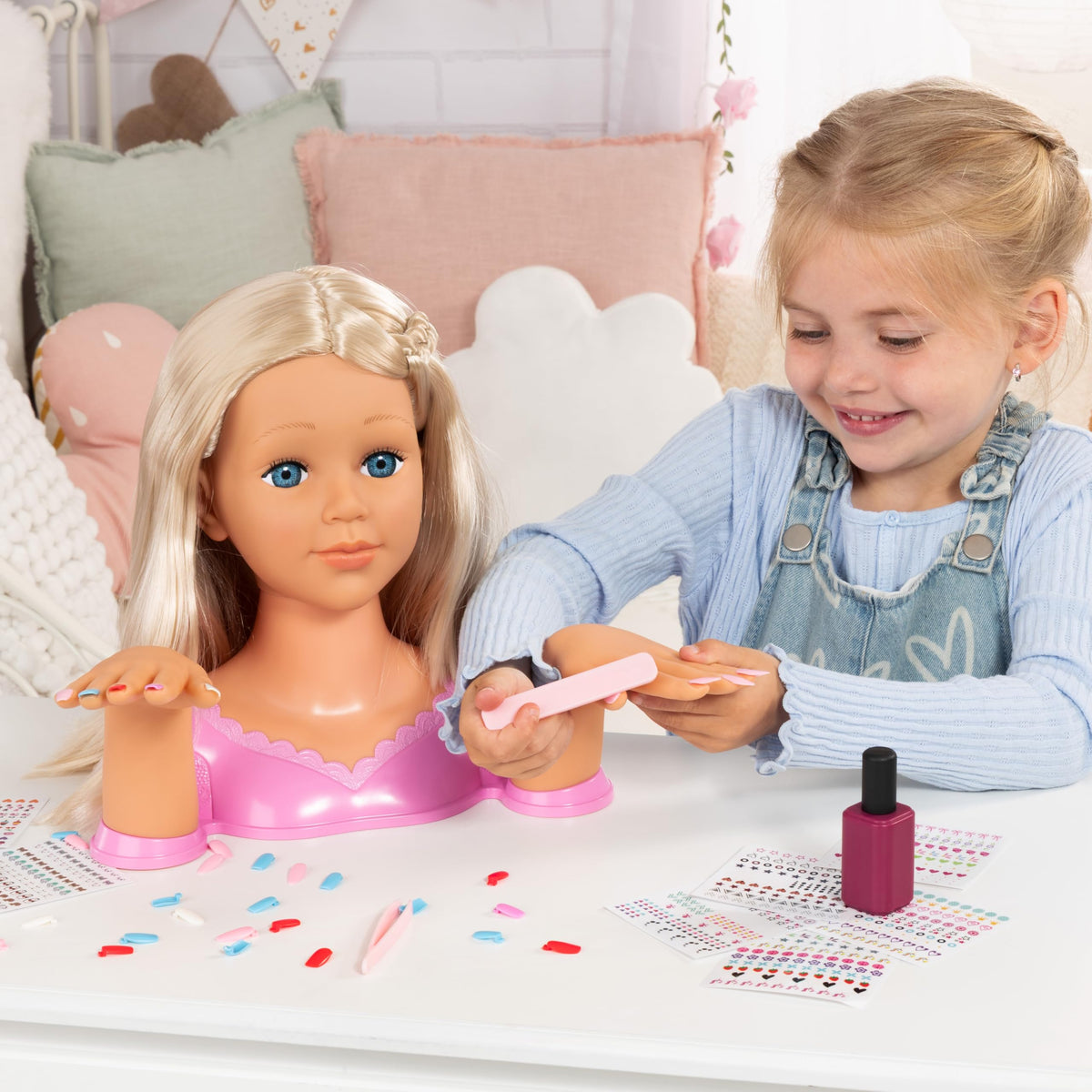 Bayer Charlene hair accessories and clips enable chic styles.