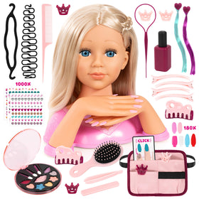 Bayer Charlene styling head front view for imaginative hair and nail play.