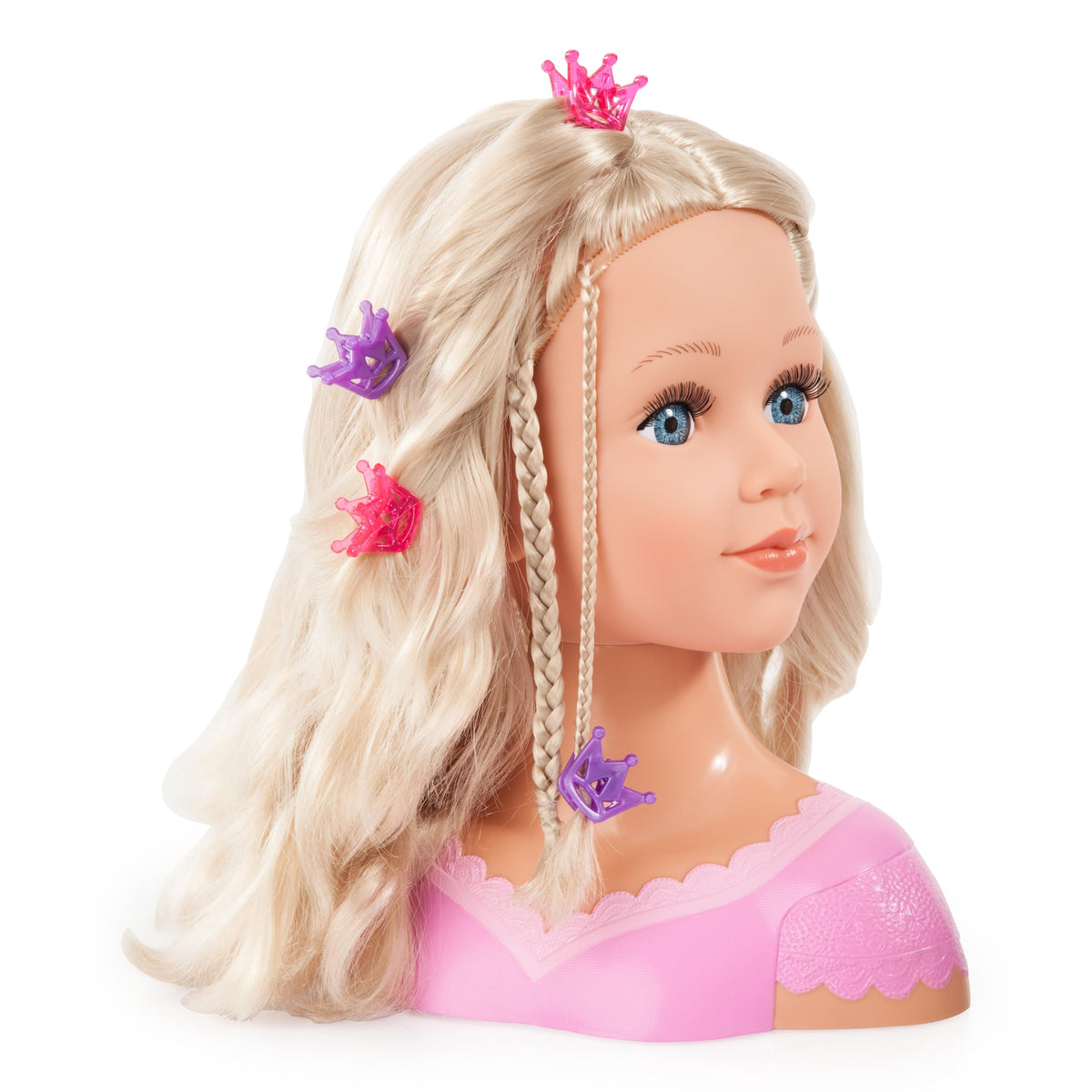 Bayer Charlene styling head with brush and comb for precise styling detail.