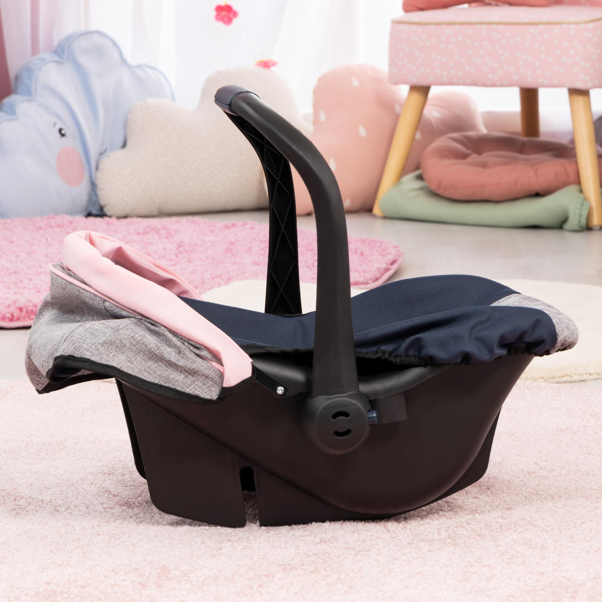 Rocking feature on Bayer Design Dolls car seat for gentle motion