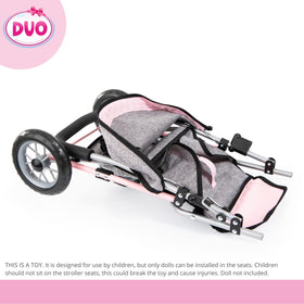 Bayer Design Dolls Twin 3 Wheel Jogger shopping basket stores doll accessories.