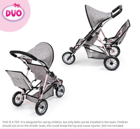 Bayer Design Dolls Twin 3 Wheel Jogger soft handle provides comfortable pushing.