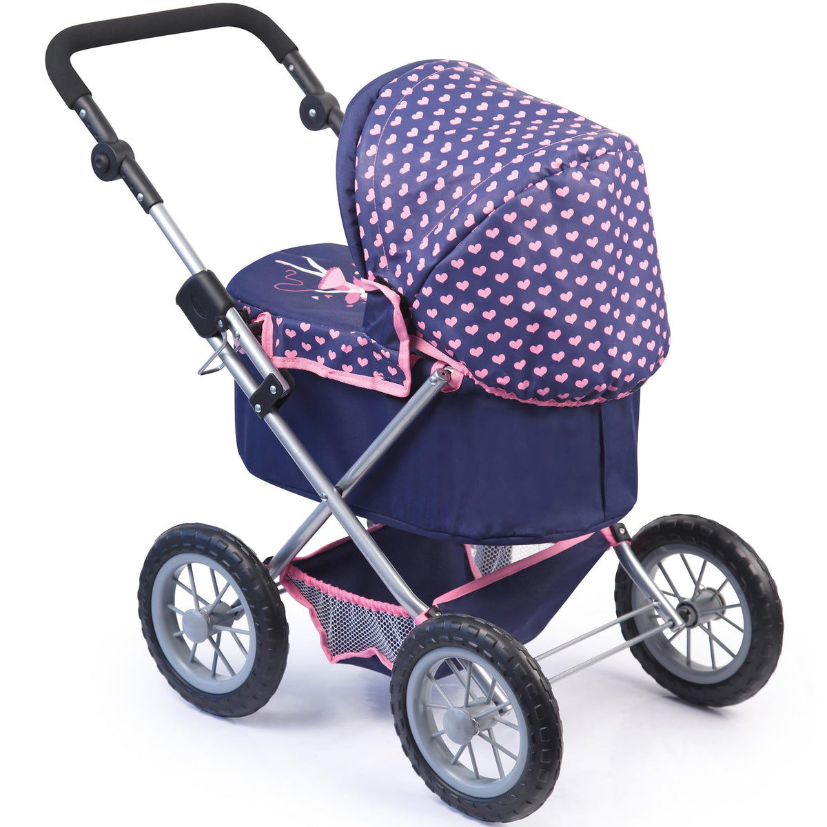 Bayer Trendy Pram folds quickly for easy transport and storage.