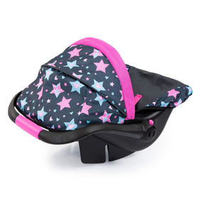 Bayer Doll Car Seat keeps dolls secure with a buckle-style belt