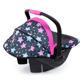 Bayer Doll Car Seat sun canopy provides shade during outdoor play