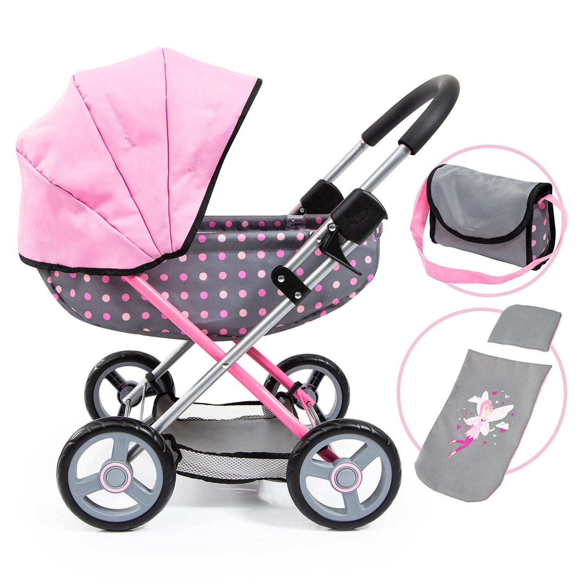 Bayer Doll Pram Cozy with blanket for snug playtime.