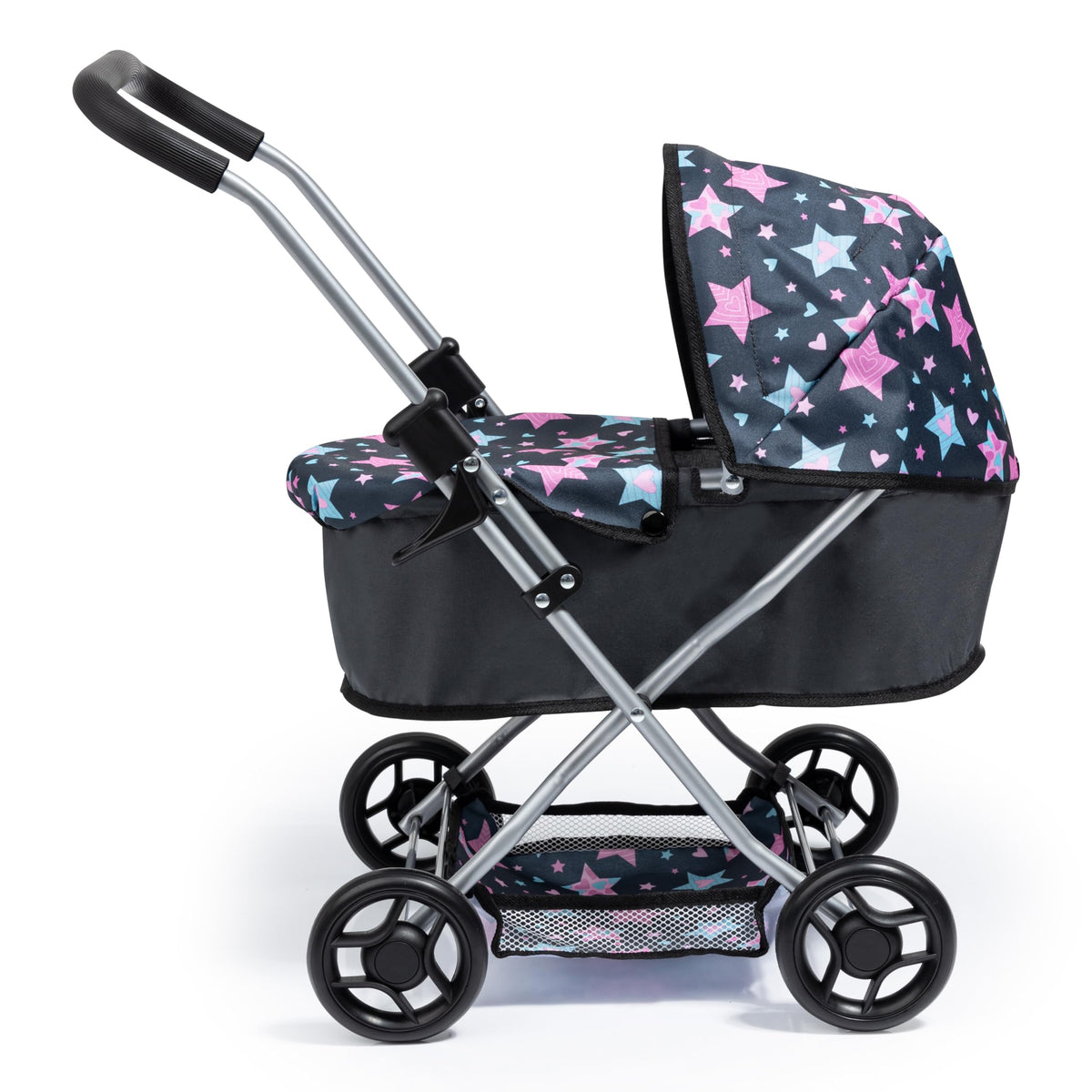 Bayer Doll Stroller folds compactly for quick storage and transport.