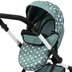 Bayer Xeo includes handbag and shopping basket for organizing doll care items.