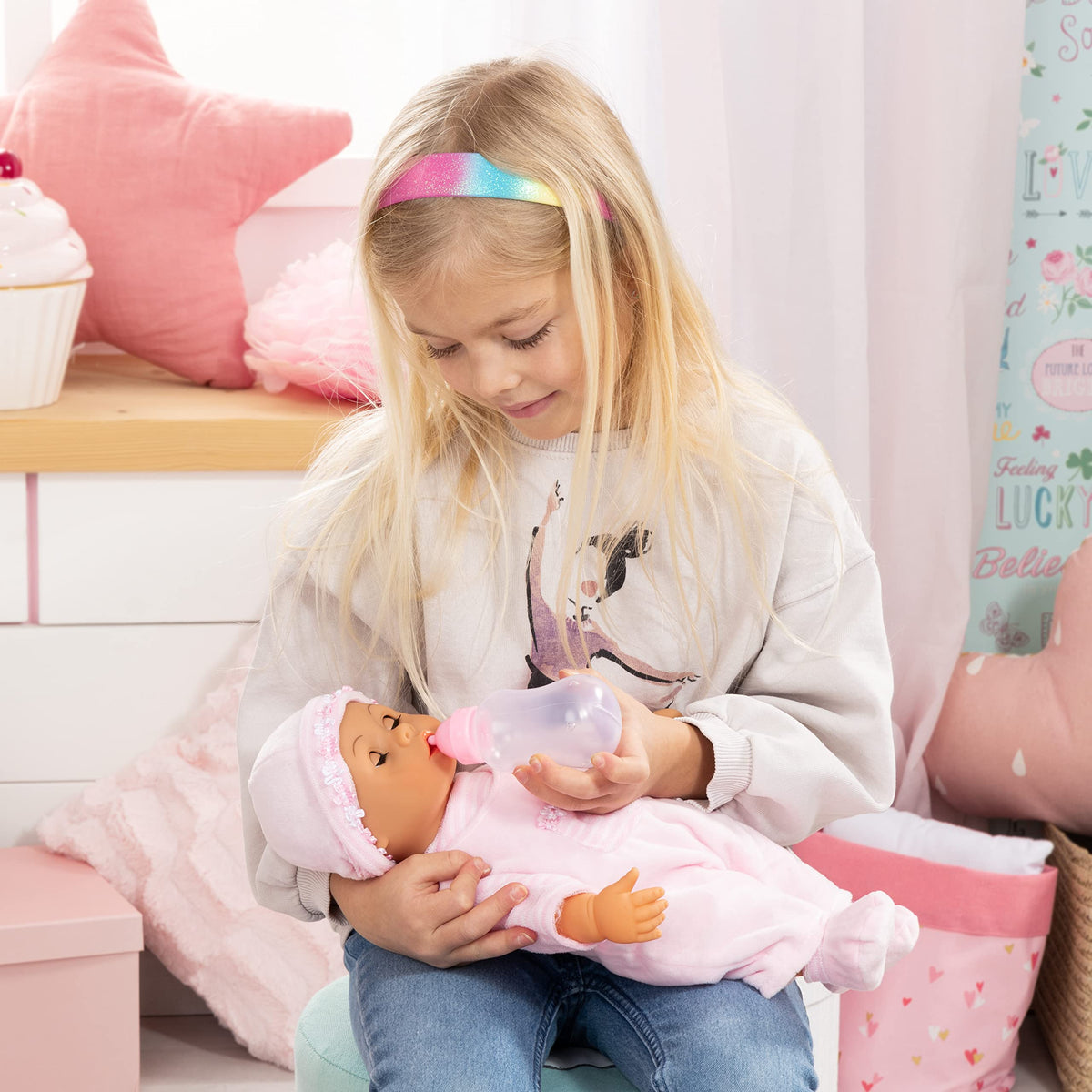 Bayer First Words Baby doll showbox packaging, gift-ready presentation