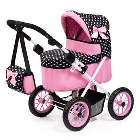 Bayer foldable doll stroller with heart design, easy to store after playtime.