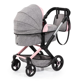 Bayer Pram XEO canopy shields doll from sun and wind