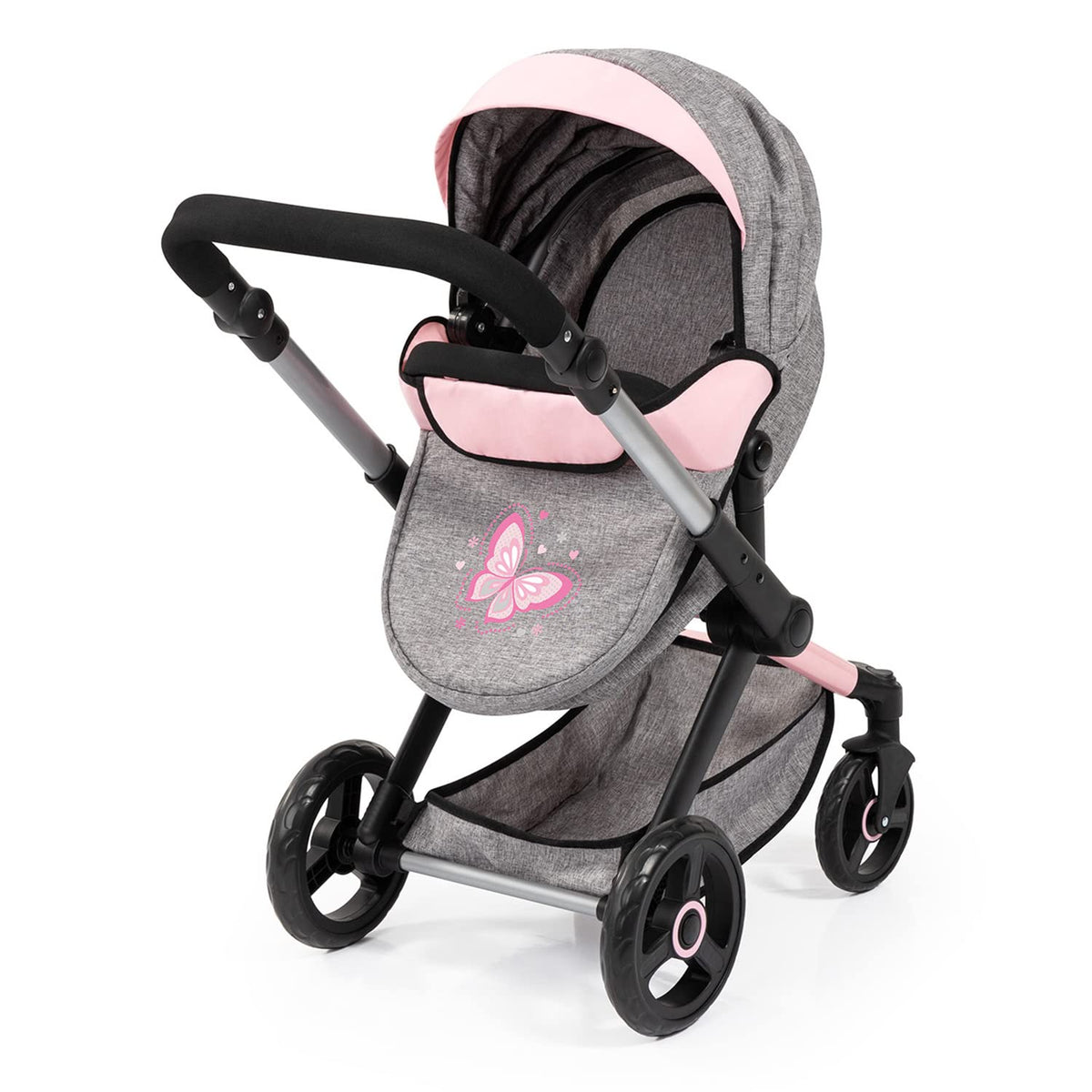 Bayer Pram XEO offers direction options for the doll’s ride