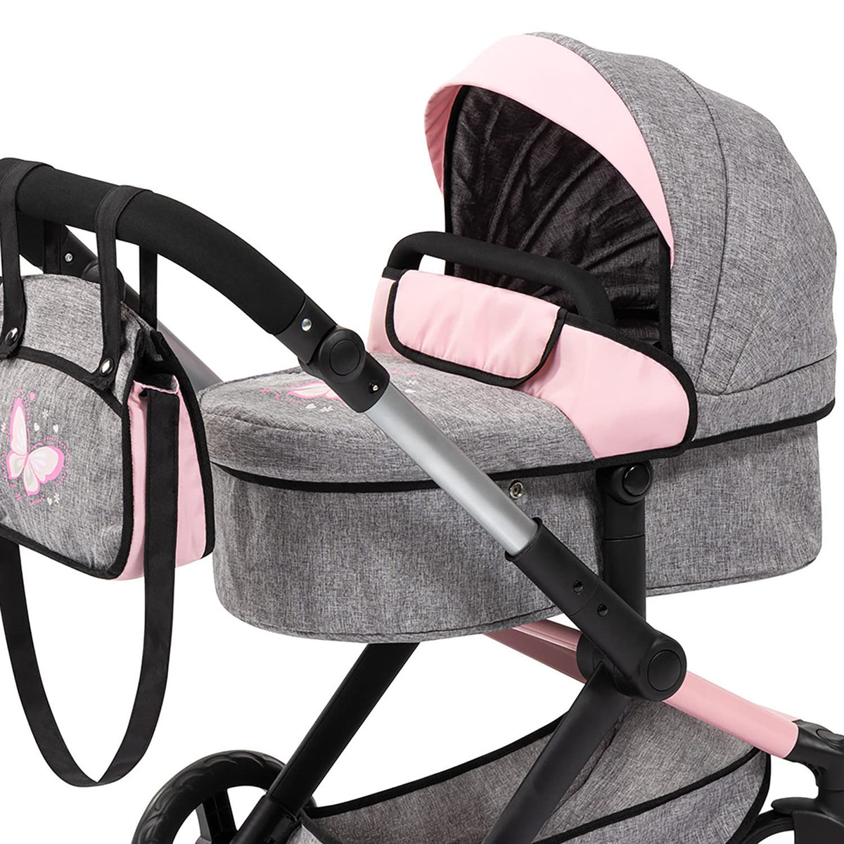 Bayer Pram XEO pivoting wheels provide stable cornering
