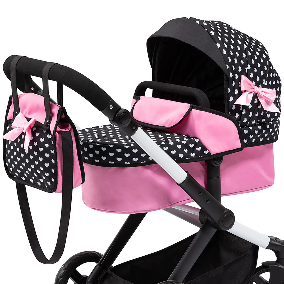 Bayer Pram Xeo Reborn adjustable handle grows with your child.