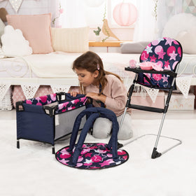 Bayer Real Life Baby Doll travel bed set up for on-the-go naps